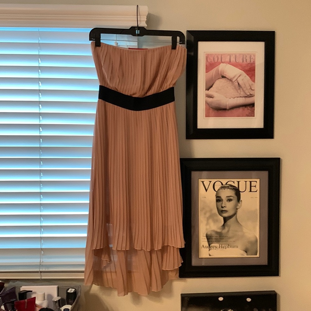 Muted pink strapless dress